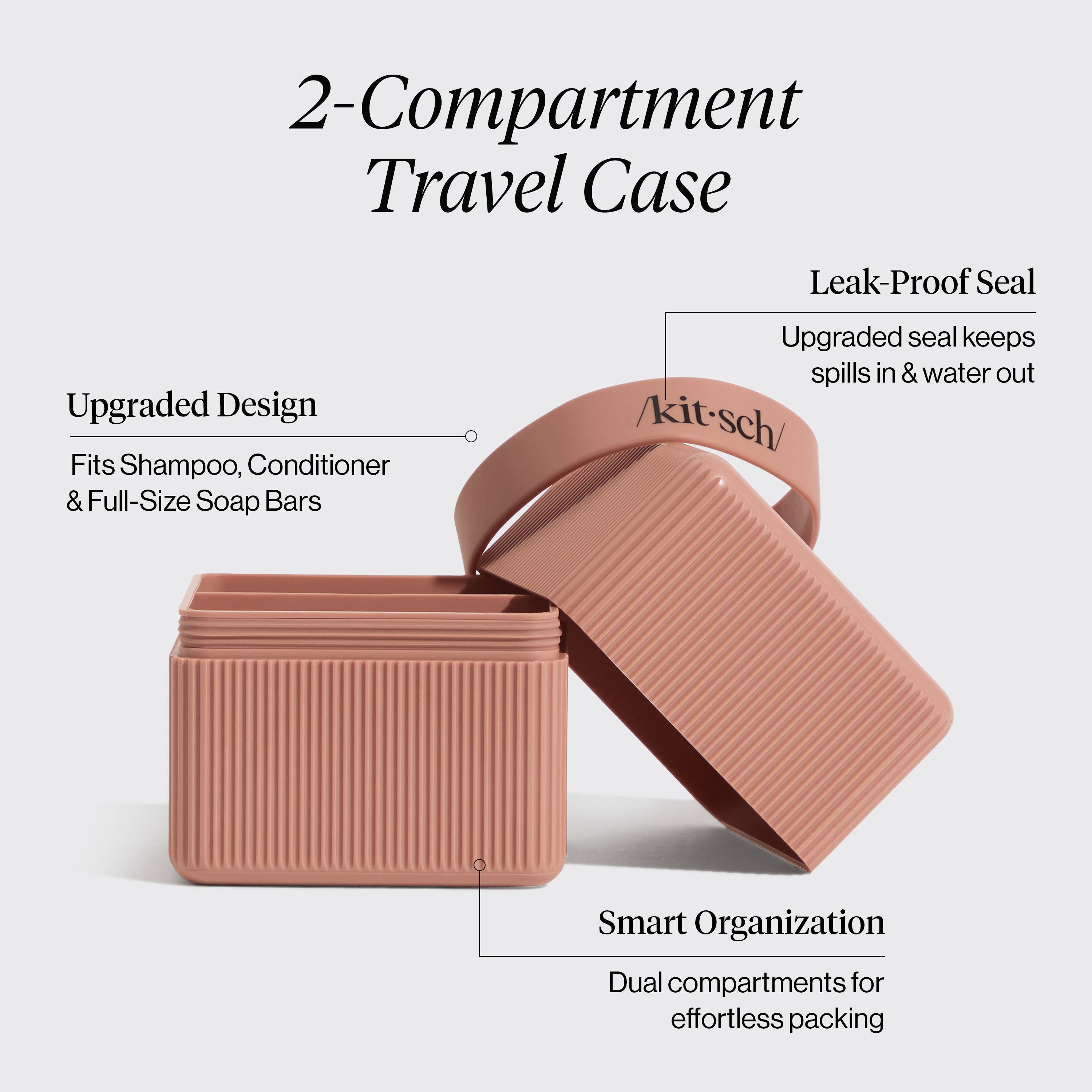 2-Compartment Travel Case - Terracotta