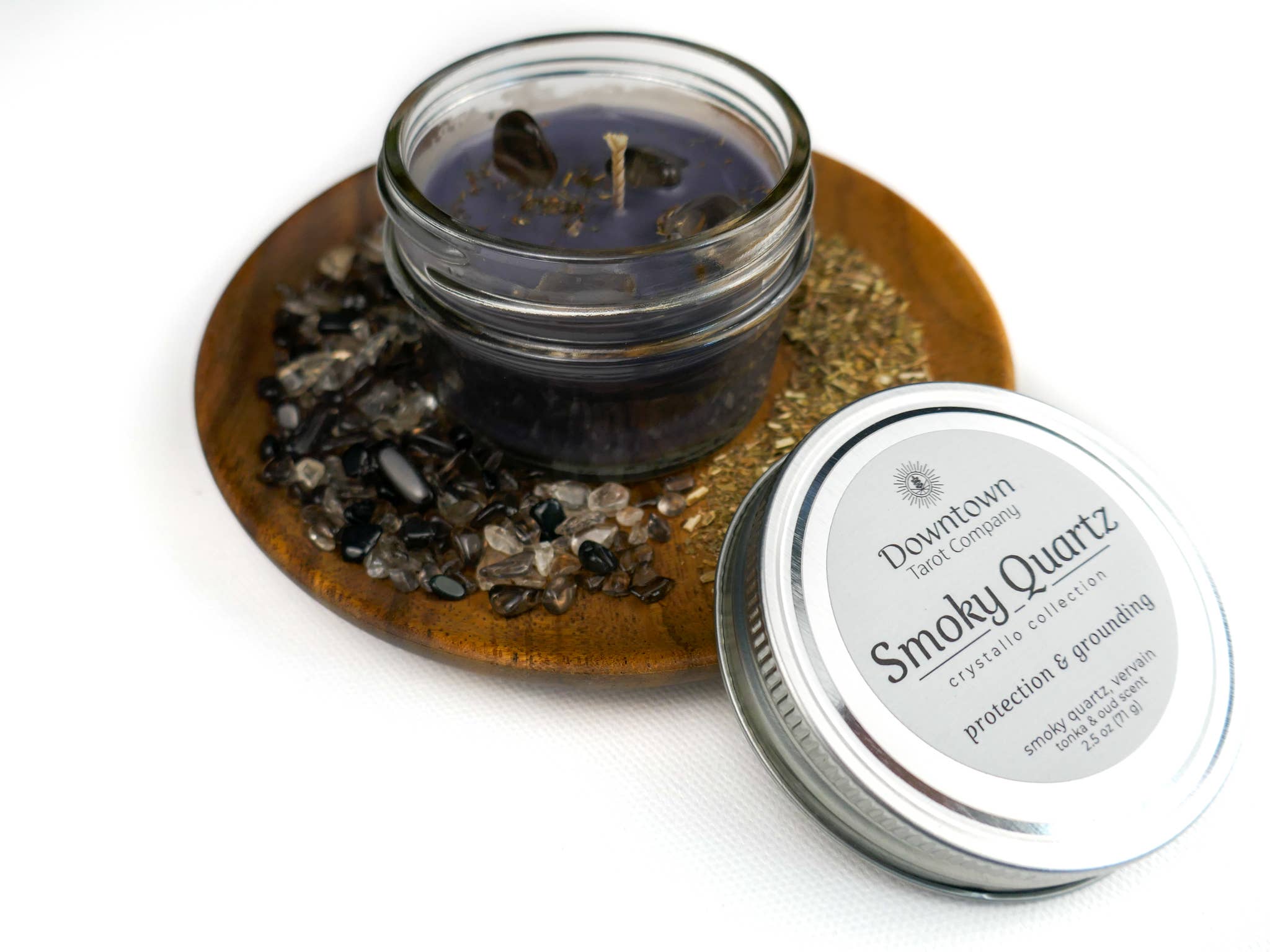 Crystal & Herb Candle - Smoky Quartz