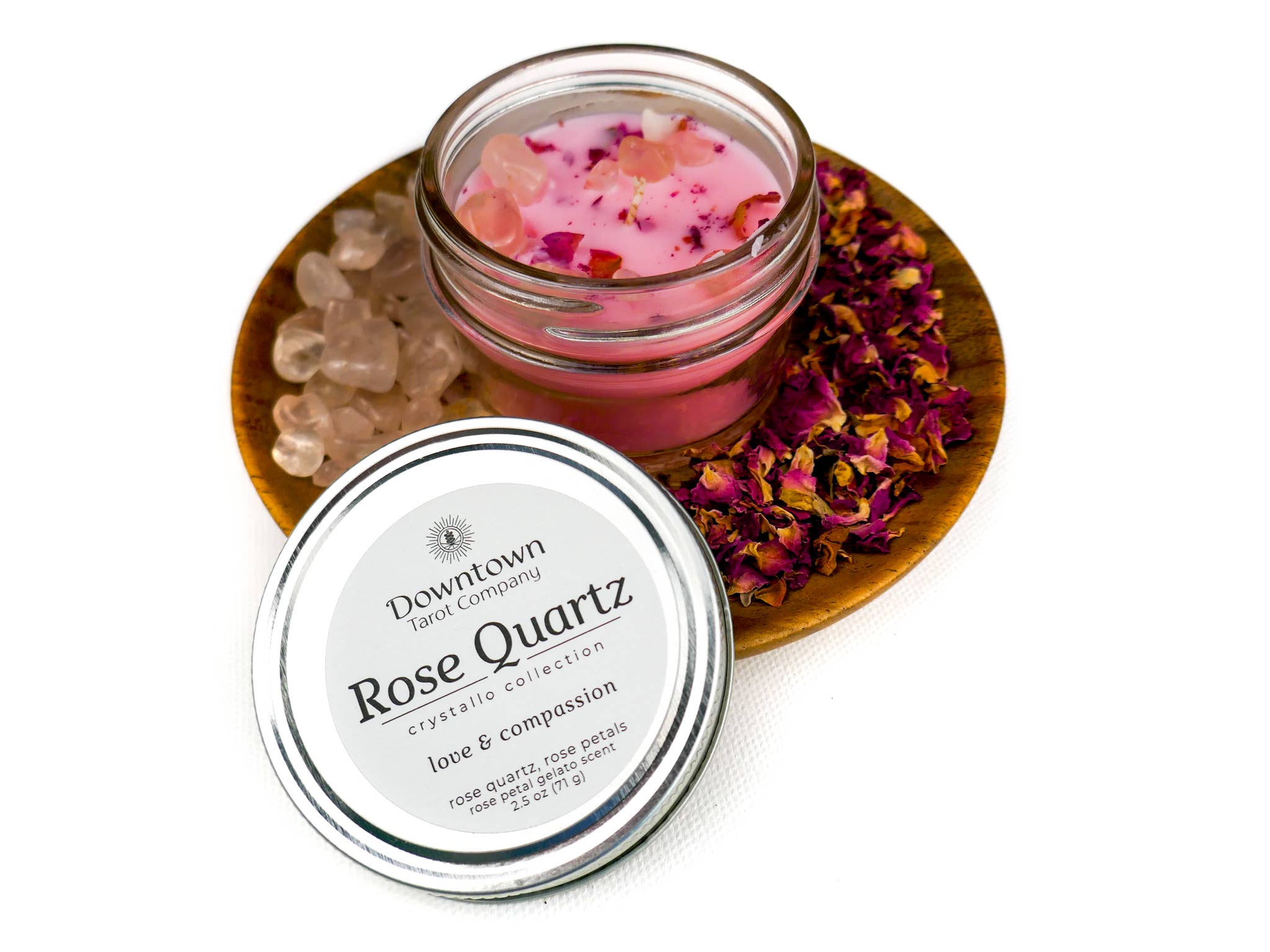 Crystal & Herb Candle - Rose Quartz
