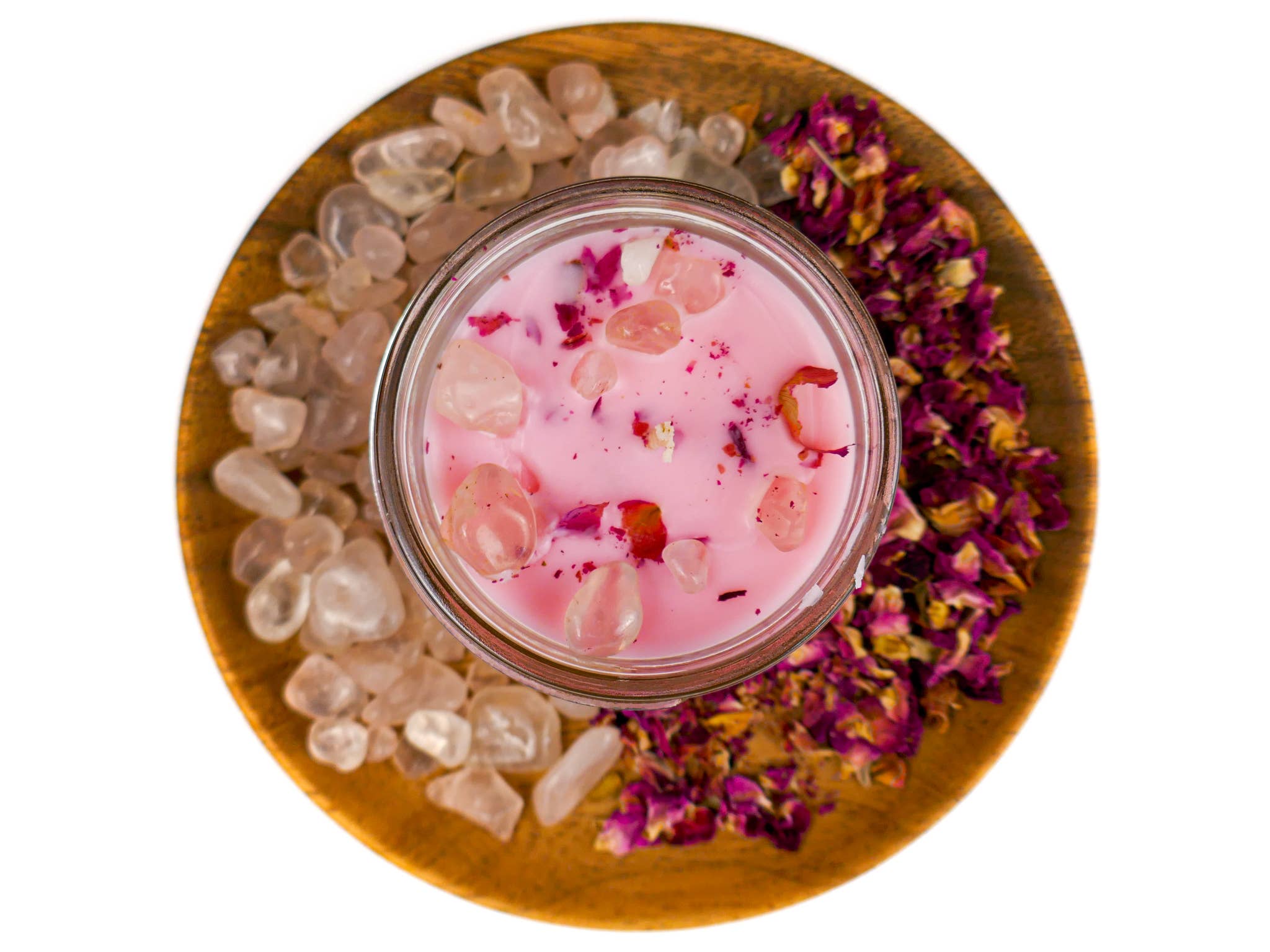Crystal & Herb Candle - Rose Quartz