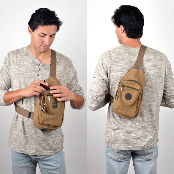 Canvas Sling Bag Backpack    (Adjustable)