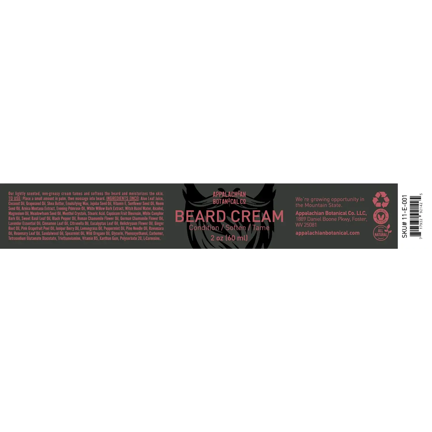Botanical Beard Cream: Daily Softening & Deep Hydration